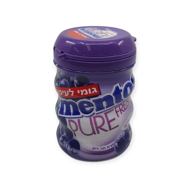 מארז בקבוקי מסטיק מנטוס בטעם ענבים 1/6